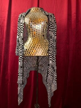 Black & White Zebra Print Draped Cardigan